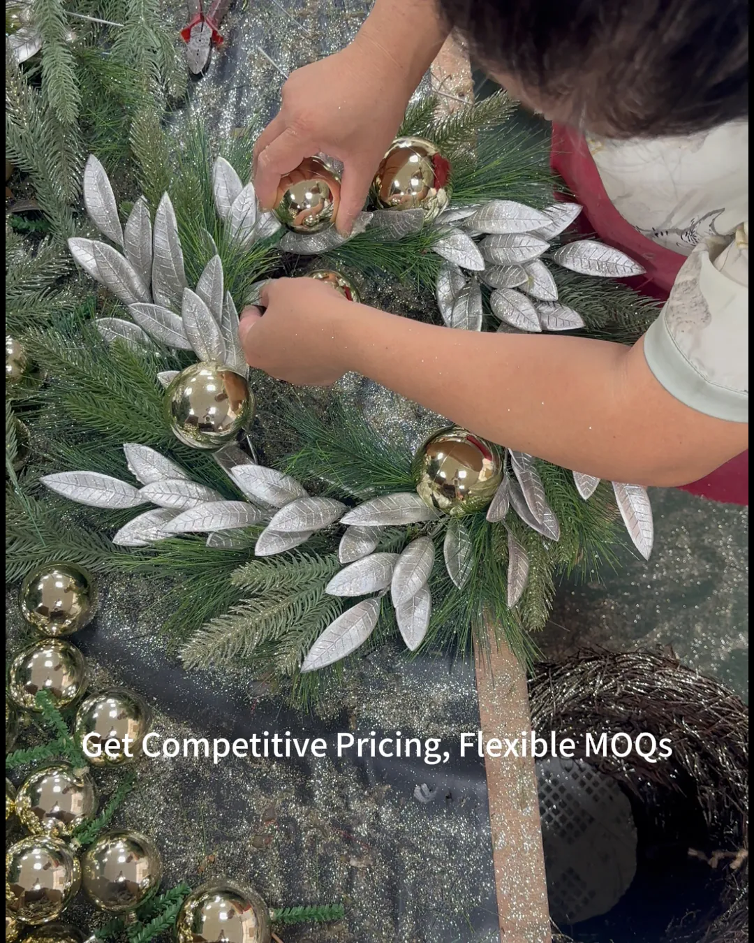 Christmas wreath assembly